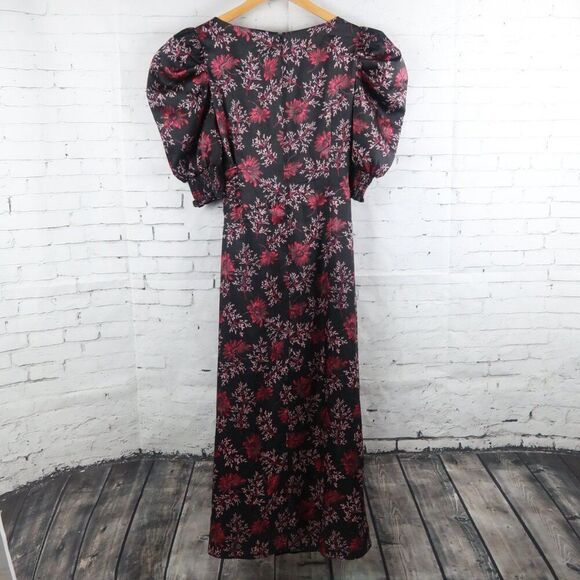 CINQ A SEPT RASPBERRY MULTI TUMBLED DAISY KACY V NECK MAXI DRESS SIZE 0 NWT - Picture 16 of 16